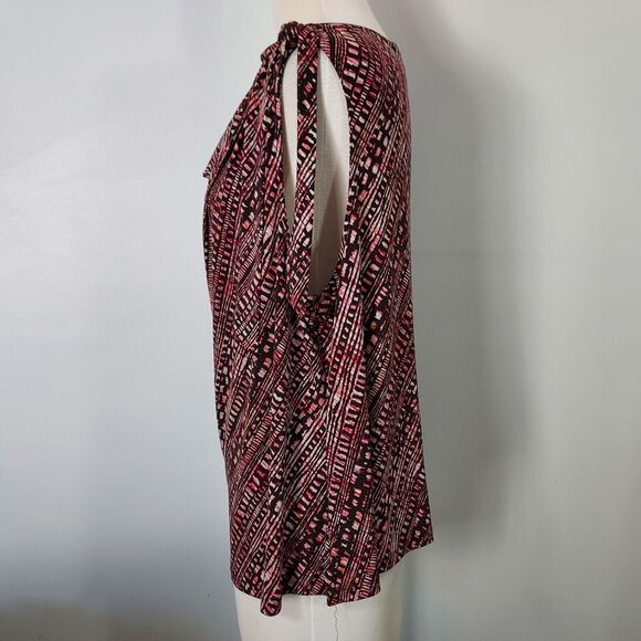 Merona Shirt Top Cowl Neck Womens Plus Size 3X Sleeveless Flowy Brown Pink - Picture 5 of 11